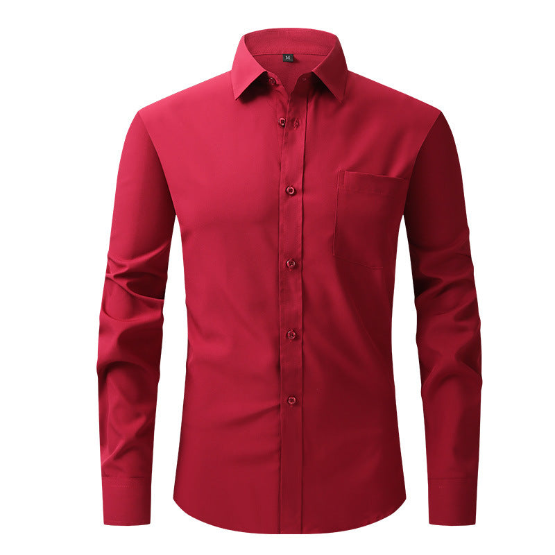 Casual Long Sleeve Business Blouse Men