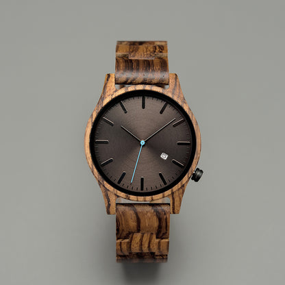 Wood Quartz Pointer Watch Men