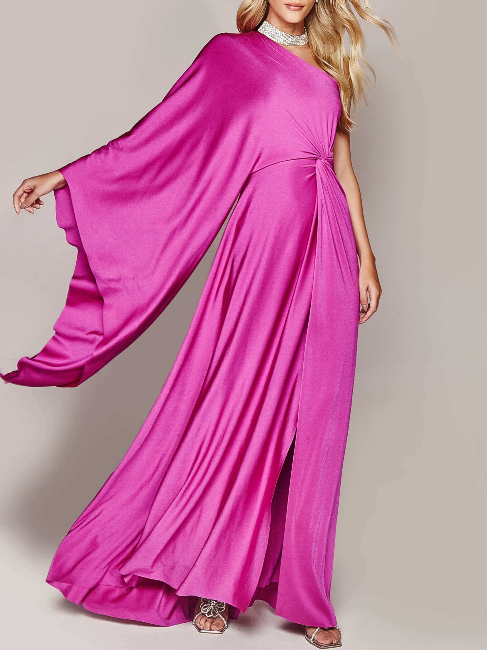 One Shoulder Twist Maxi Dress - MRG Official Store