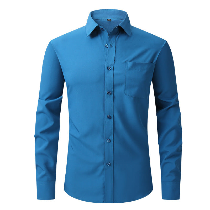 Casual Long Sleeve Business Blouse Men