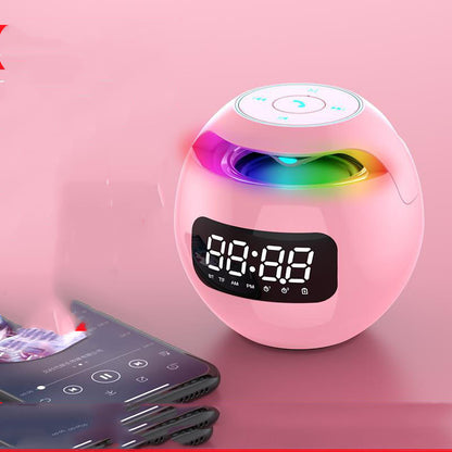 Wireless Bluetooth Speaker With FM Gift Mini Card Mirror Alarm Clock Sound Receipt Voice Prompt