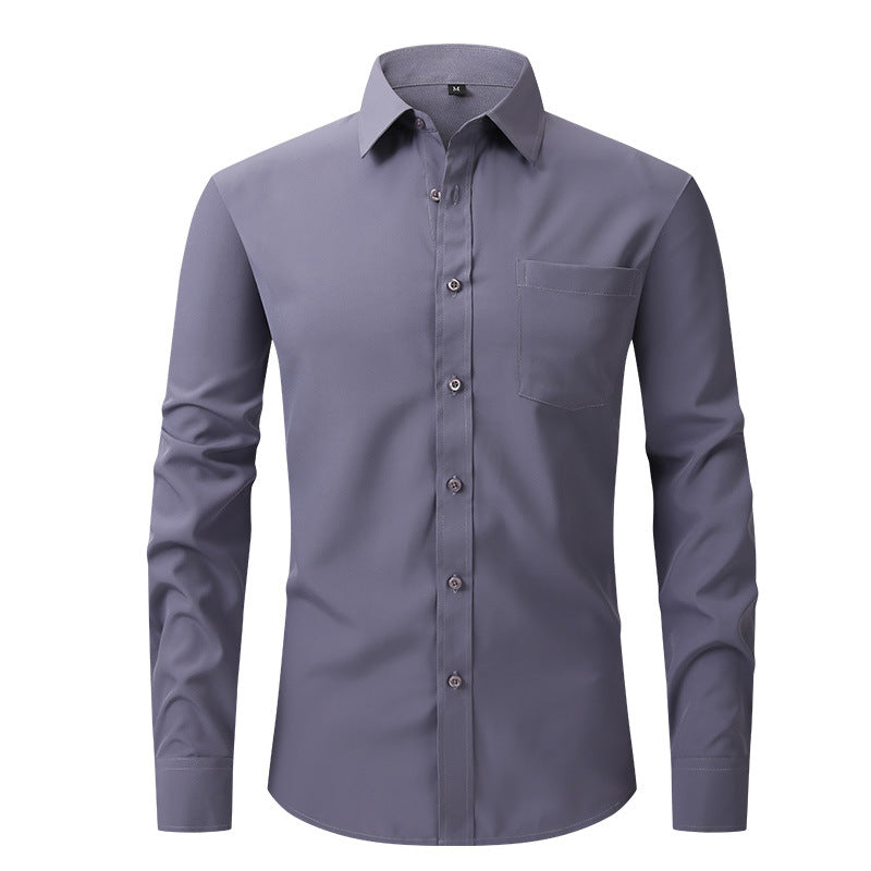 Casual Long Sleeve Business Blouse Men