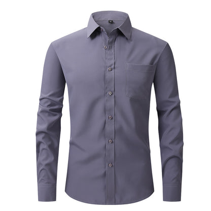 Casual Long Sleeve Business Blouse Men