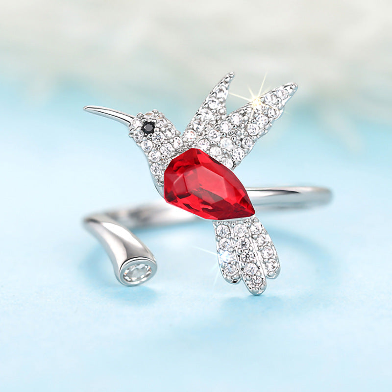 Stylish Adjustable Hummingbird Womens Ring