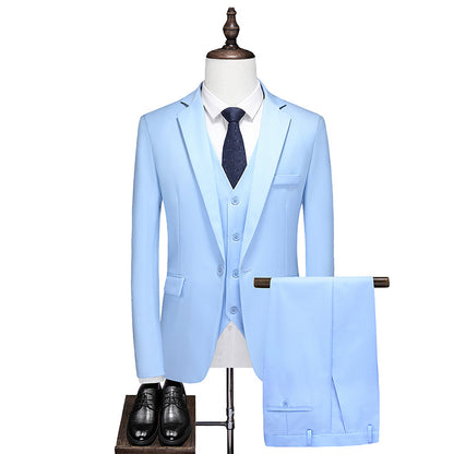 Business Leisure Solid Color Suit Suit Men's Business Suit