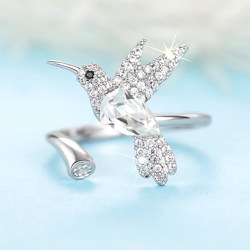Stylish Adjustable Hummingbird Womens Ring