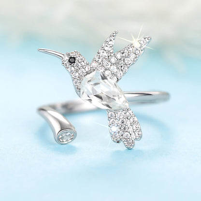 Stylish Adjustable Hummingbird Womens Ring