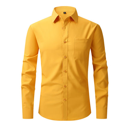Casual Long Sleeve Business Blouse Men