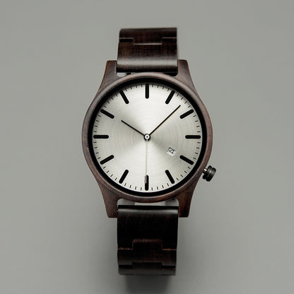 Wood Quartz Pointer Watch Men