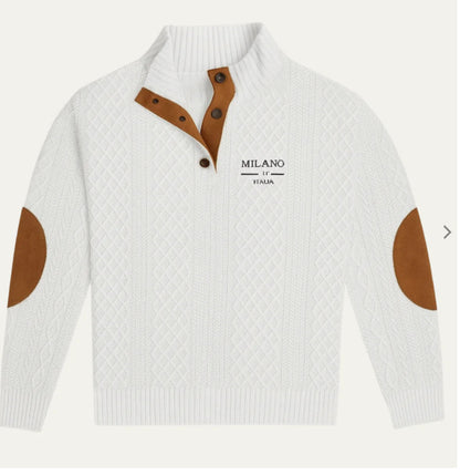 Mens Jacquard-Knit Sweater For Fall And Winter