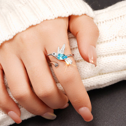 Stylish Adjustable Hummingbird Womens Ring