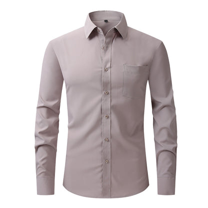 Casual Long Sleeve Business Blouse Men