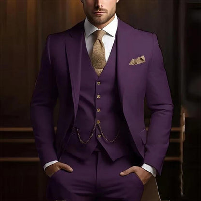 Men's High-grade Gentleman Temperament Slim Suit Three-piece Suit