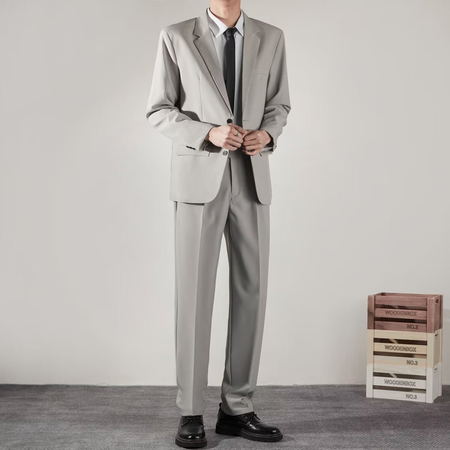 Korean Texture Slim Fit Trendy Grace Business Coat High-end Straight Trousers Suit - MRG Official Store