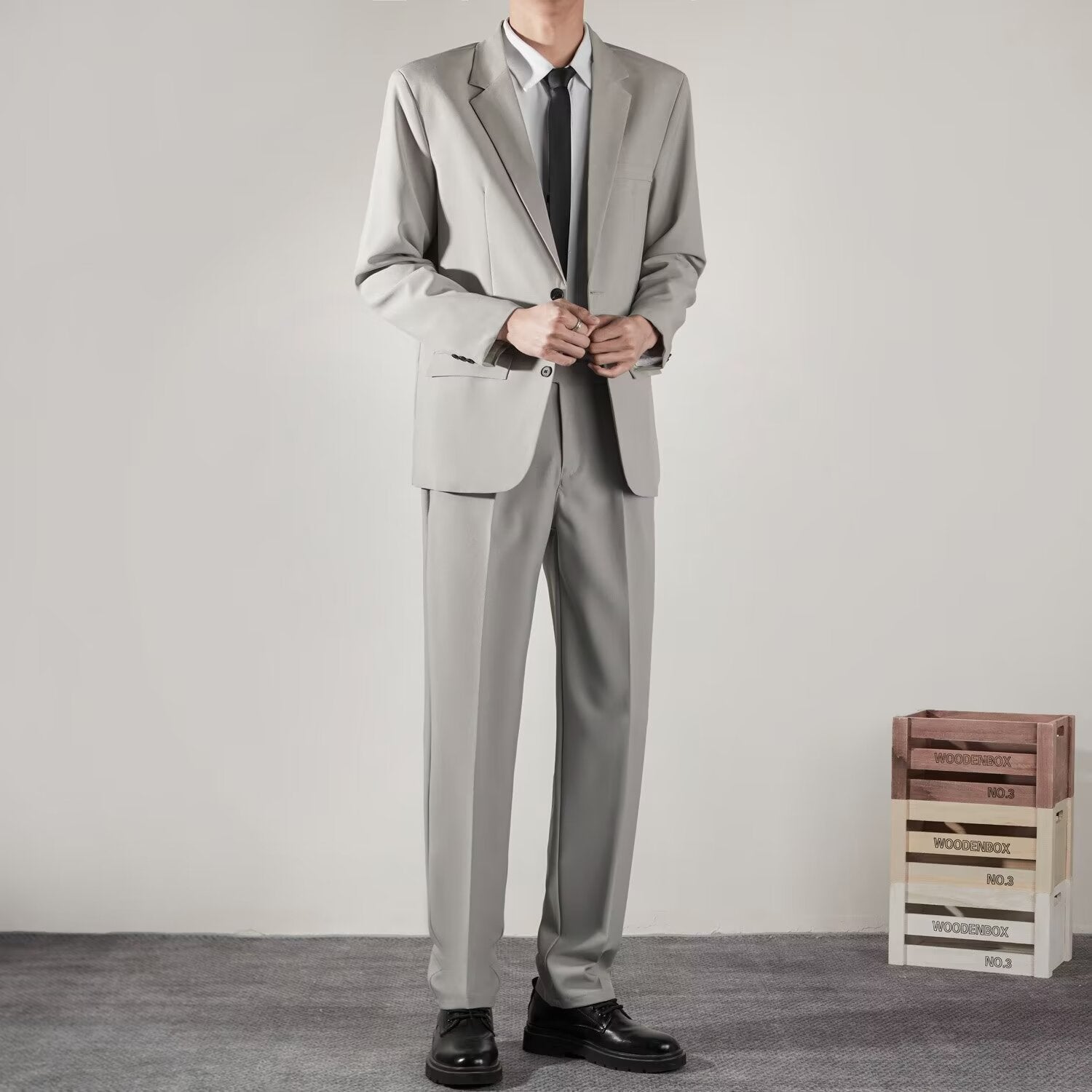 Korean Texture Slim Fit Trendy Grace Business Coat High-end Straight Trousers Suit - MRG Official Store
