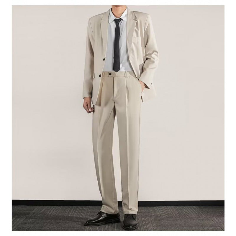 Korean Texture Slim Fit Trendy Grace Business Coat High-end Straight Trousers Suit - MRG Official Store
