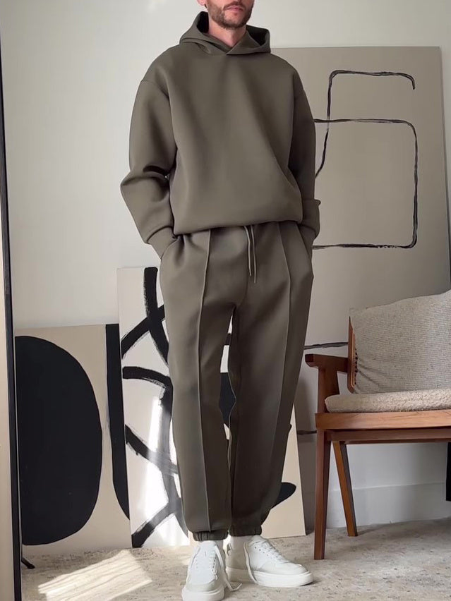 Men's Casual Hooded Sweatshirt & Elastic Waist Pants Set - MRG Official Store