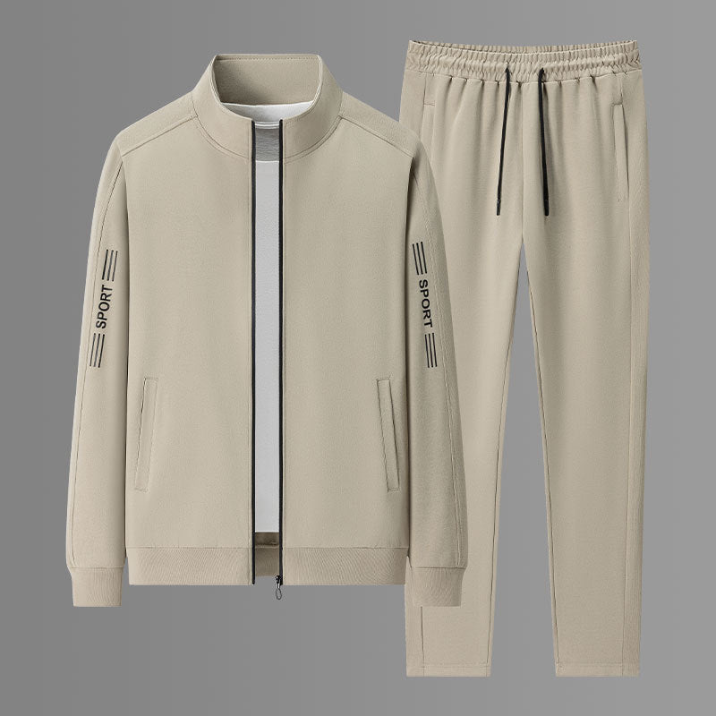 Men's Thick Track Pants Long-sleeved Casual Suit Business Youth Autumn And Winter - MRG Official Store