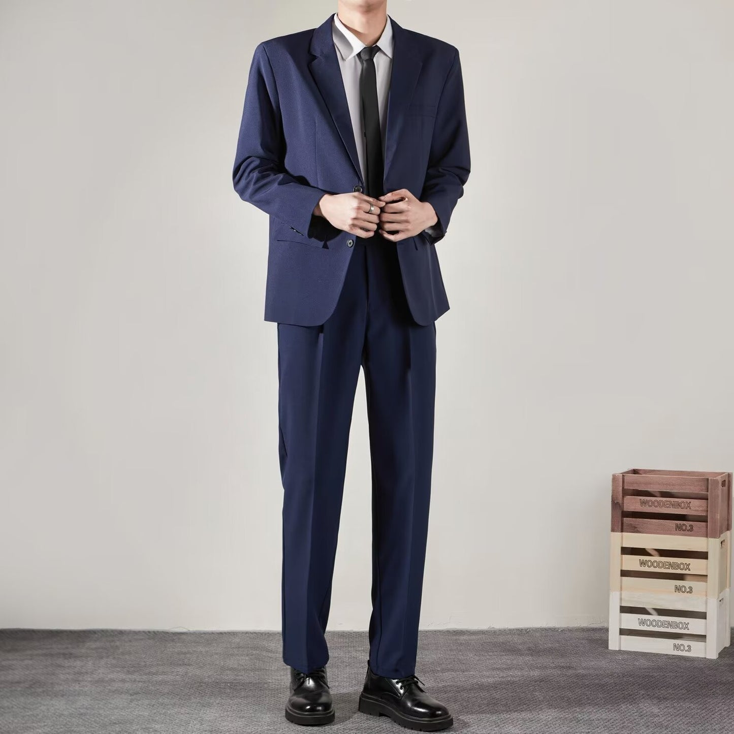 Korean Texture Slim Fit Trendy Grace Business Coat High-end Straight Trousers Suit - MRG Official Store