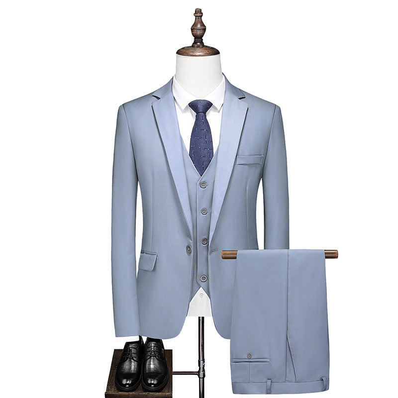 Business Leisure Solid Color Suit Suit Men's Business Suit
