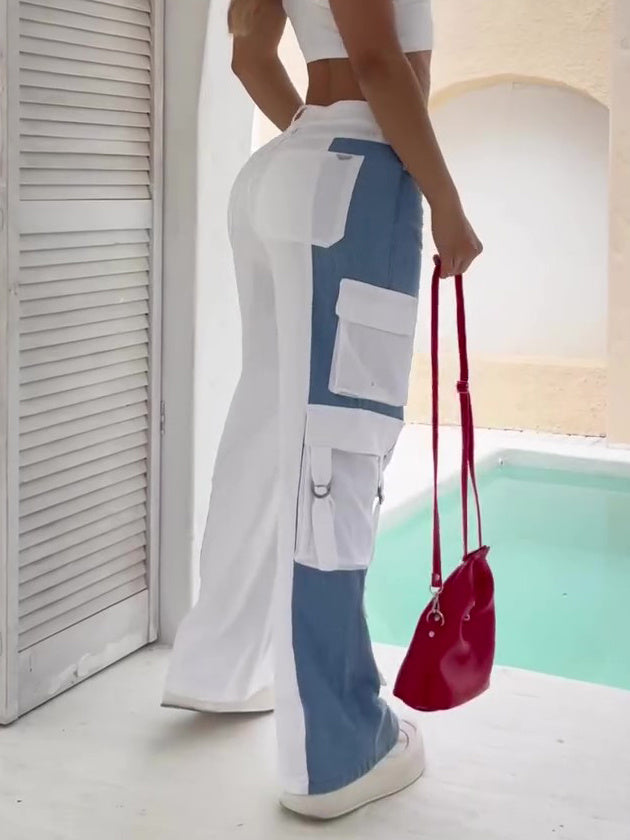 Contrast Pocket Cargo Jeans - MRG Official Store