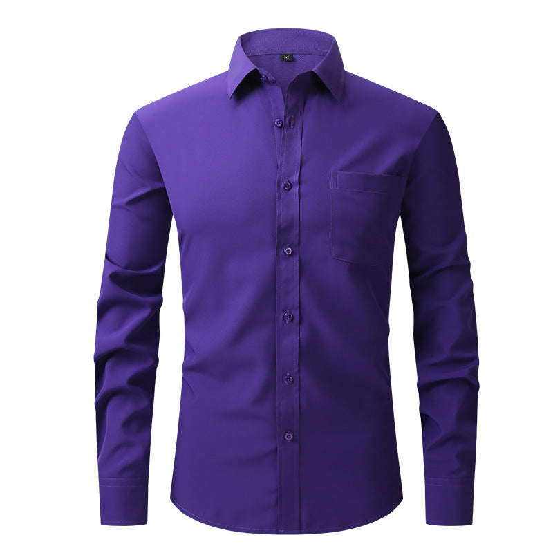 Casual Long Sleeve Business Blouse Men