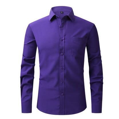 Casual Long Sleeve Business Blouse Men