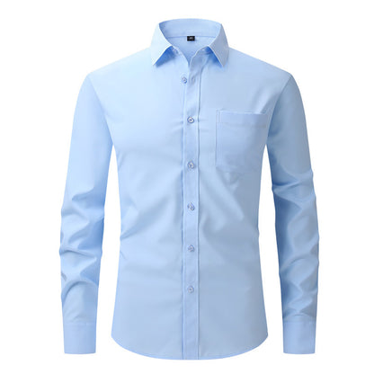Casual Long Sleeve Business Blouse Men