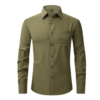 Casual Long Sleeve Business Blouse Men