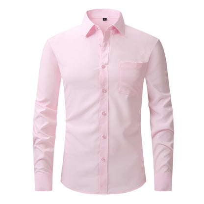 Casual Long Sleeve Business Blouse Men