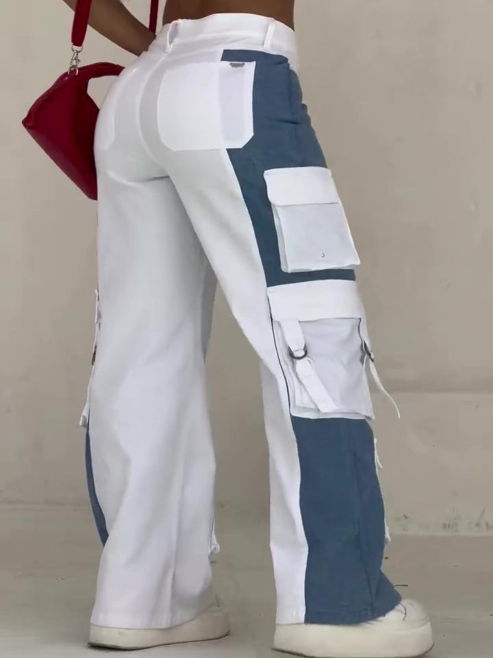 Contrast Pocket Cargo Jeans - MRG Official Store