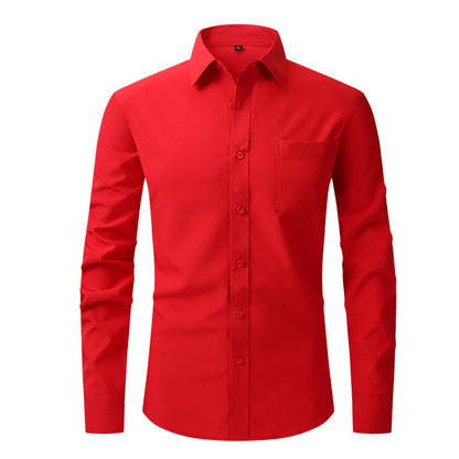 Casual Long Sleeve Business Blouse Men