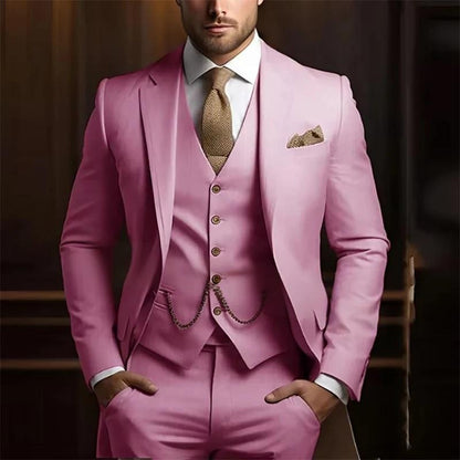 Men's High-grade Gentleman Temperament Slim Suit Three-piece Suit