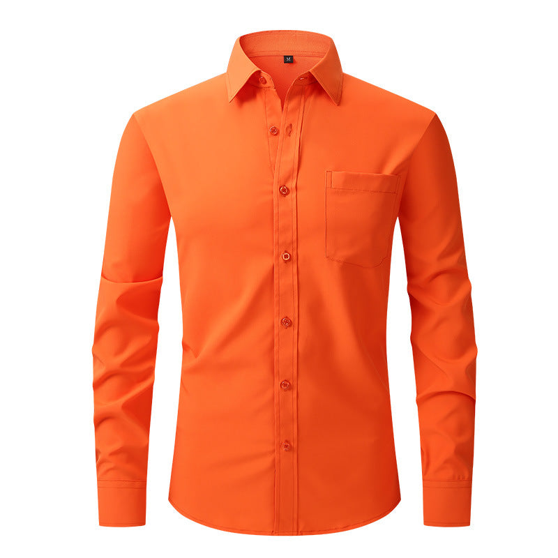 Casual Long Sleeve Business Blouse Men