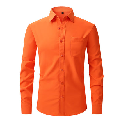 Casual Long Sleeve Business Blouse Men