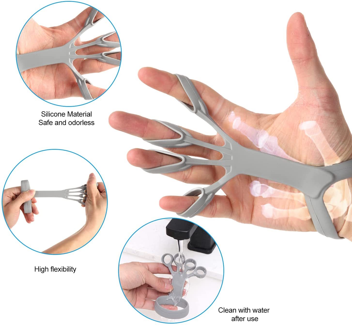 Silicone Grip Device Finger Exercise Stretcher Arthritis Hand Grip Trainer Strengthen Rehabilitation Training To Relieve Pain - MRG Official Store
