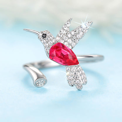 Stylish Adjustable Hummingbird Womens Ring